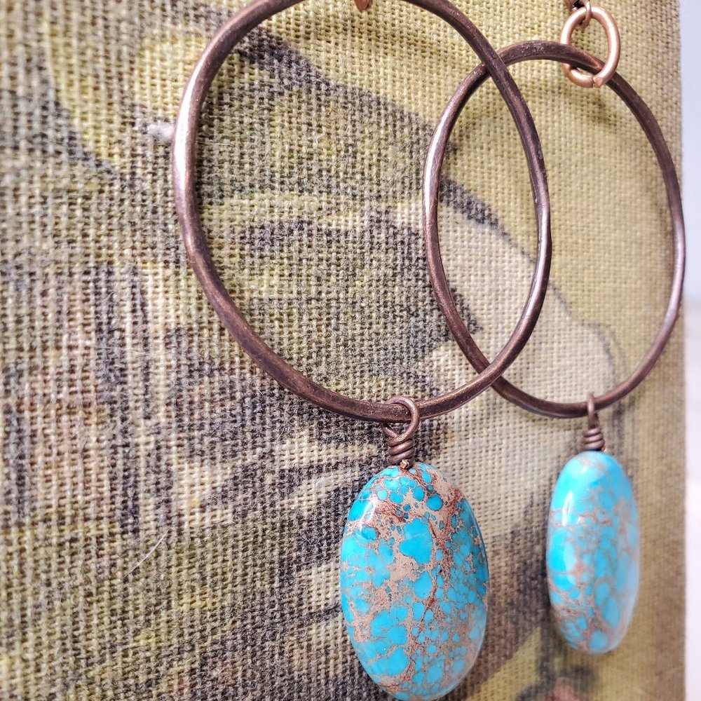 Sale 🎁🎀 Antique Copper Jasper Earring